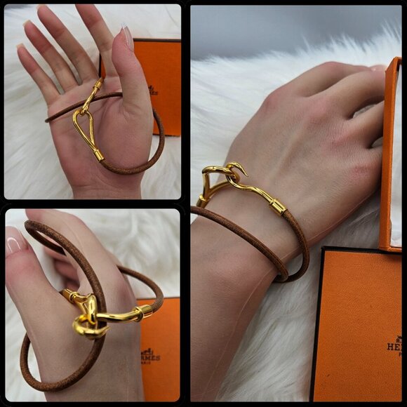 Hermès Brown Leather Hook Bracelet - Picture 15 of 15